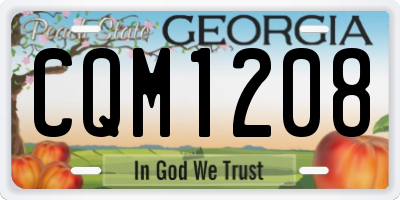 GA license plate CQM1208