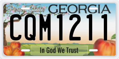 GA license plate CQM1211