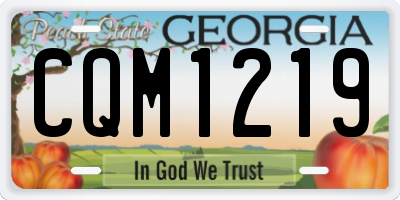 GA license plate CQM1219