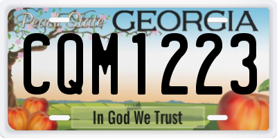 GA license plate CQM1223