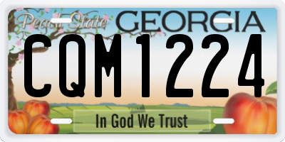 GA license plate CQM1224