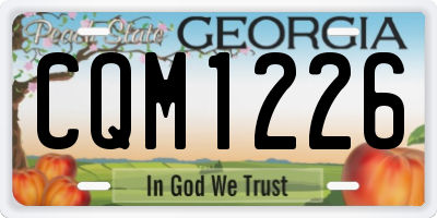GA license plate CQM1226