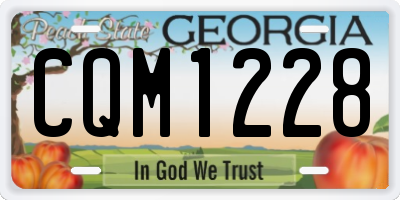 GA license plate CQM1228