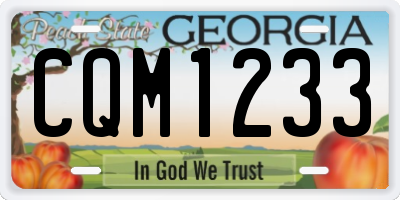 GA license plate CQM1233