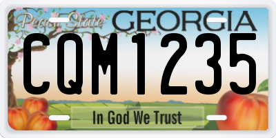 GA license plate CQM1235