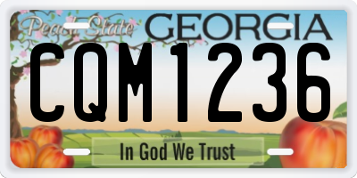 GA license plate CQM1236