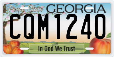 GA license plate CQM1240