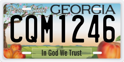 GA license plate CQM1246