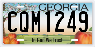 GA license plate CQM1249
