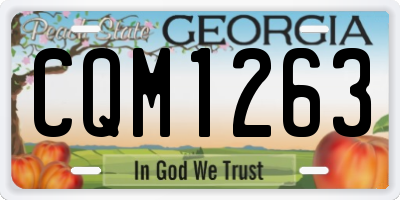 GA license plate CQM1263