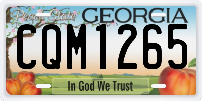 GA license plate CQM1265