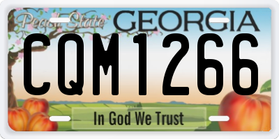 GA license plate CQM1266