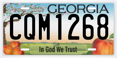 GA license plate CQM1268