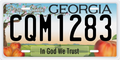 GA license plate CQM1283