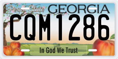 GA license plate CQM1286