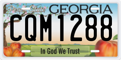GA license plate CQM1288