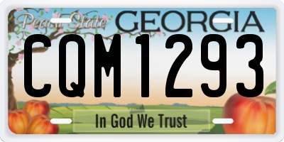 GA license plate CQM1293