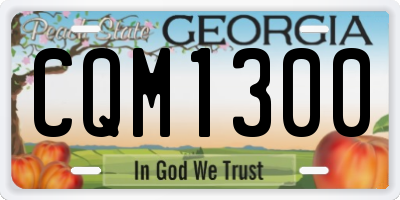 GA license plate CQM1300