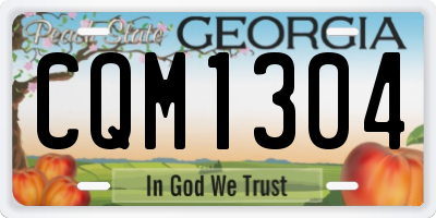 GA license plate CQM1304