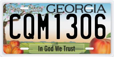 GA license plate CQM1306