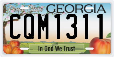 GA license plate CQM1311