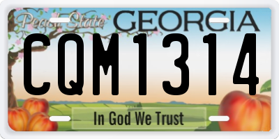 GA license plate CQM1314