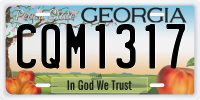 GA license plate CQM1317