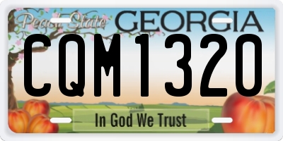 GA license plate CQM1320