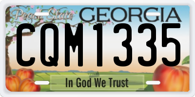 GA license plate CQM1335