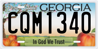 GA license plate CQM1340