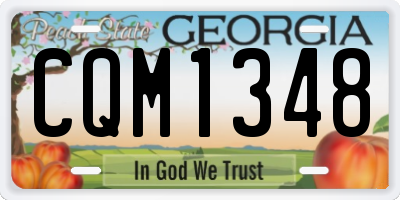 GA license plate CQM1348