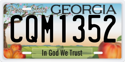 GA license plate CQM1352
