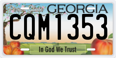 GA license plate CQM1353