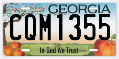 GA license plate CQM1355
