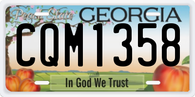 GA license plate CQM1358