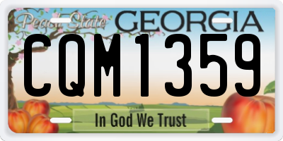 GA license plate CQM1359