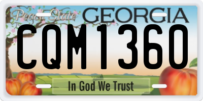 GA license plate CQM1360