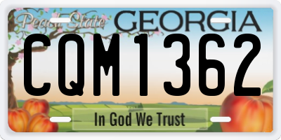 GA license plate CQM1362