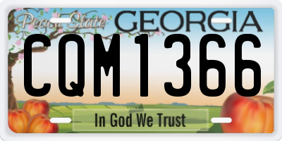 GA license plate CQM1366