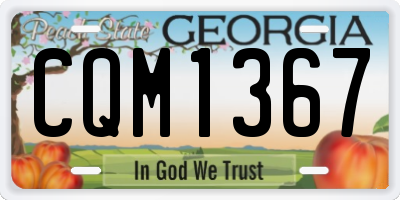 GA license plate CQM1367