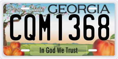 GA license plate CQM1368