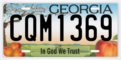 GA license plate CQM1369