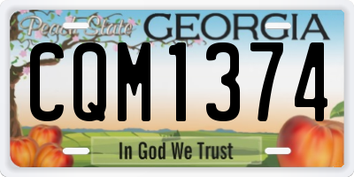 GA license plate CQM1374