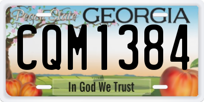 GA license plate CQM1384