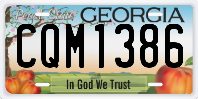 GA license plate CQM1386
