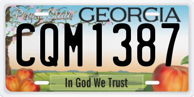 GA license plate CQM1387