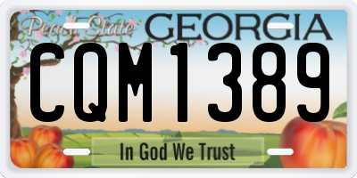 GA license plate CQM1389