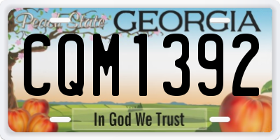 GA license plate CQM1392
