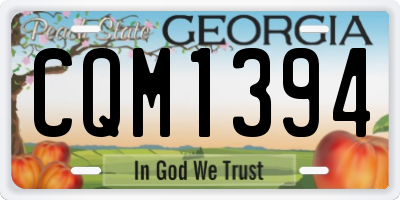 GA license plate CQM1394