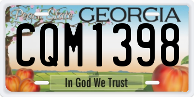 GA license plate CQM1398
